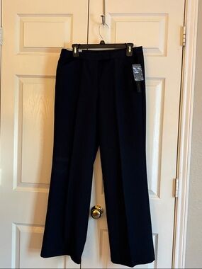 Nicole Miller Wide-Leg Dress Pants in Navy Blue